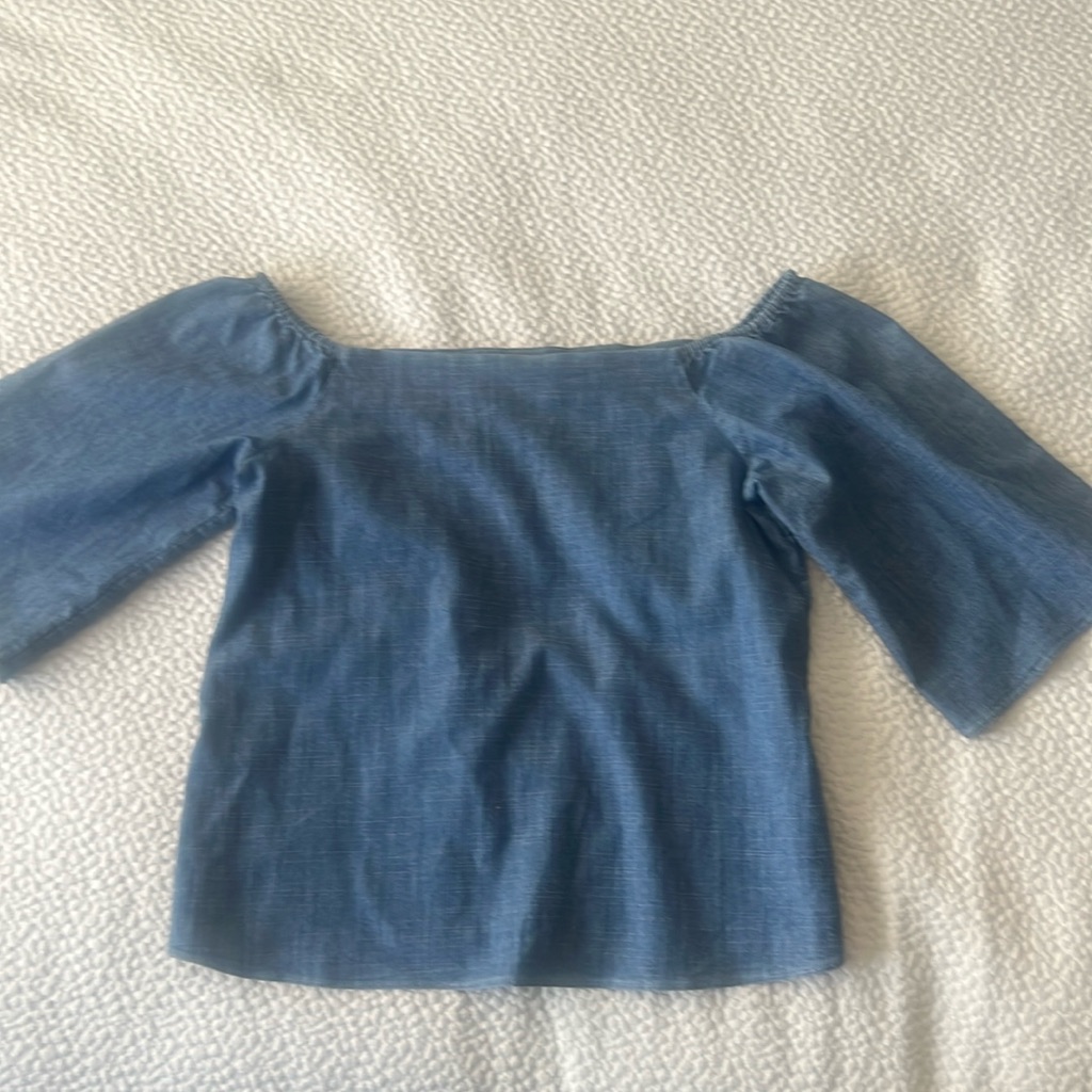 Alice & Olivia Off The Shoulder Chambray Top